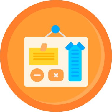 Kontrol listesi için iş düz simgesi, düz illüstrasyon