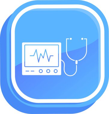 Steteskop ikonu. tıbbi hizmetlerin düz tasarımı