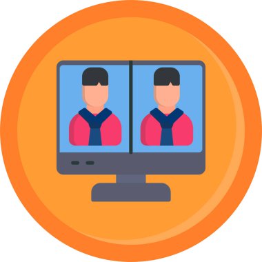 video konferans simge vektör çizim