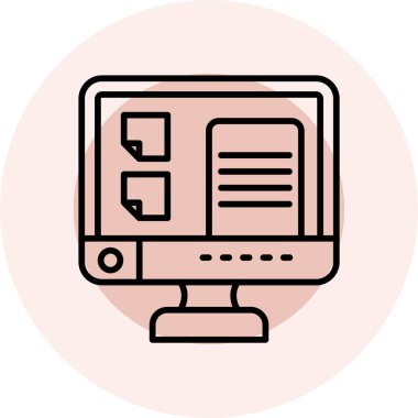 bilgisayar ekranı simgesi, vektör illüstrasyonu