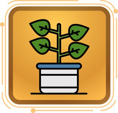 bitki pot ikonu vektör illüstrasyonu