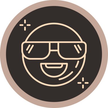 Güneş gözlüklü mutlu adam. vektör simgesi