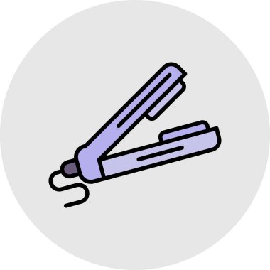 Saç tarağı simgesi renk ana hatları vektörü