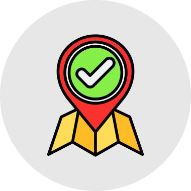 Harita işaretleyici simgesinin vektör illüstrasyonu