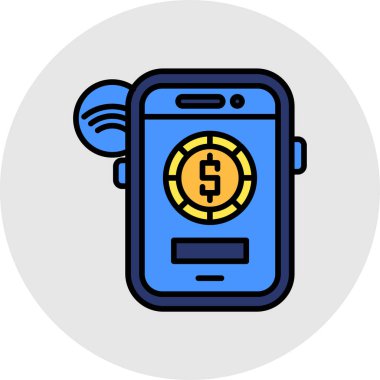 Bozuk para vektör resimli akıllı telefon