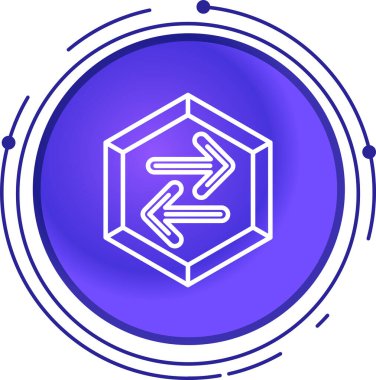 Beyaz ve mavi arkaplanlı ana hat engelleme teknolojisi simgesi. Kripto para birimi veri imzası. Geometrik blok zincir teknolojisi veri zinciri. vektör.