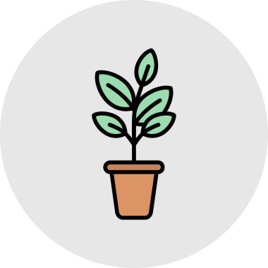 Bitki. Web simgesi basit illüstrasyon