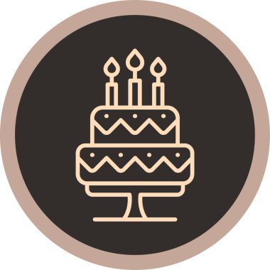 Doğum günü pastası ikonu. Basit resimleme