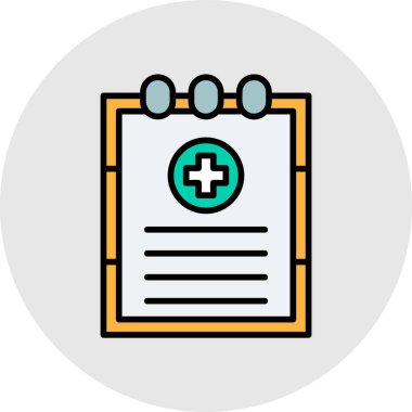 tıbbi rapor simgesi vektör illüstrasyonu