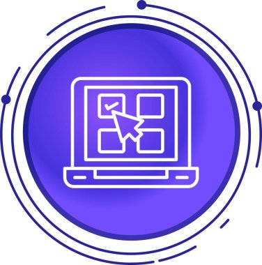 Çizgi dizüstü bilgisayar ve akıllı ev simgesi beyaz arkaplanda izole edildi. Uzaktan kumanda. Renkli taslak konsepti. Vektör