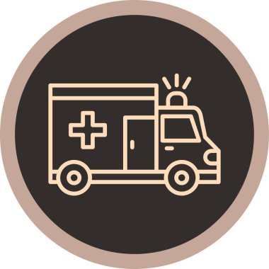 ambulans simgesi, vektör illüstrasyonu