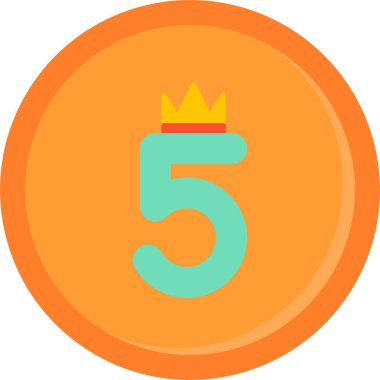 5 numaralı simge, vektör, illüstrasyon tasarımı
