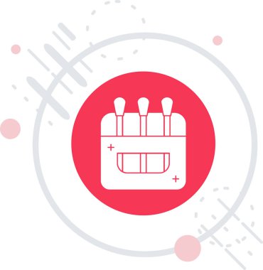 Beyaz arka planda çizgi boya fırçası ve palet simgesi izole edildi. Renkli taslak konsepti. vektör.