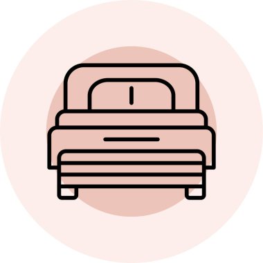 Yatağa. Web simgesi basit illüstrasyon