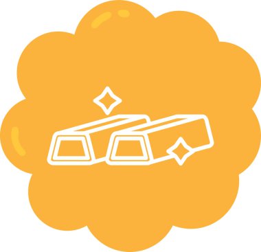 ingot simgesi, vektör illüstrasyonu basit tasarım