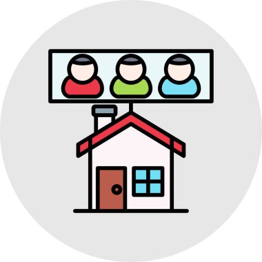 ev vektörü düz renk simgesi