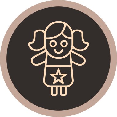 Kızım. Web simgesi basit illüstrasyon