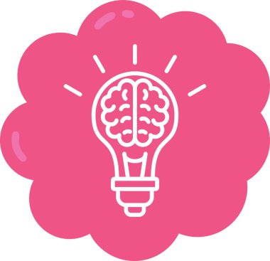 Beyin. Web simgesi basit illüstrasyon