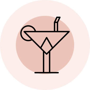 Kokteyl. Web simgesi basit illüstrasyon