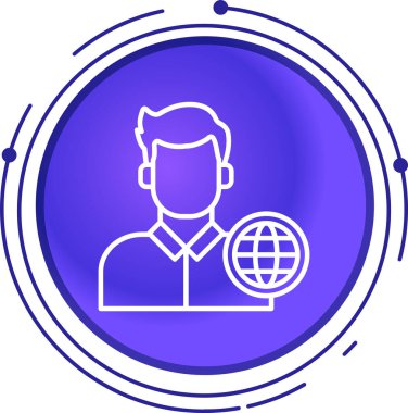 Büyüteci olan bir adamın vektör çizimi