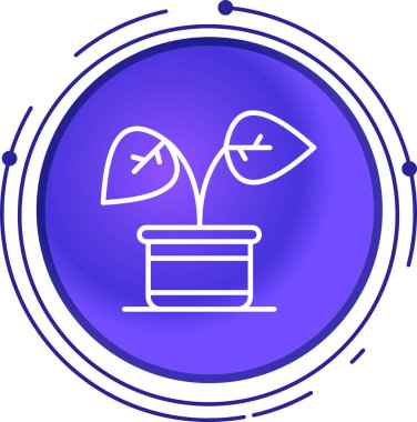 Çömlek simgesindeki çizgi bitkisi beyaz arkaplanda izole edilmiş. Saksıda yetişen bir bitki. Saksı bitkisi işareti. Renkli taslak konsepti. vektör.