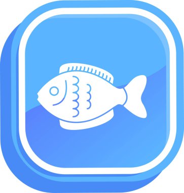 balık simgesi, vektör illüstrasyonu