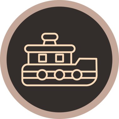 Bir tren simgesinin vektör illüstrasyonu