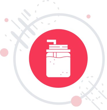 Beyaz arka planda izole edilmiş su ve cam ikon hattı. Soda ve içecek tabelası. Renkli taslak konsepti. vektör