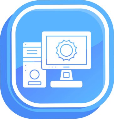 Bilgisayar. Web simgesi vektör illüstrasyonu