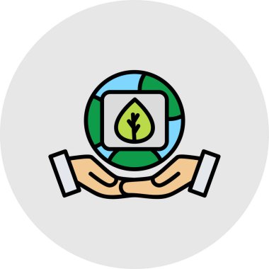 Çevre koruma yassı ikon vektör illüstrasyonu