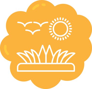 Bir çiçek simgesinin vektör illüstrasyonu