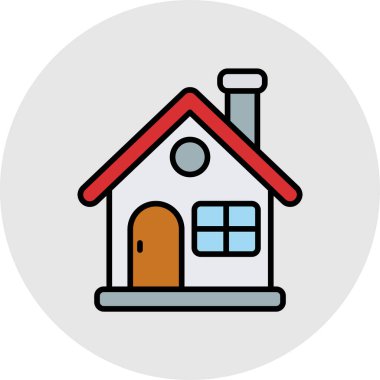 ev vektörü düz renk simgesi