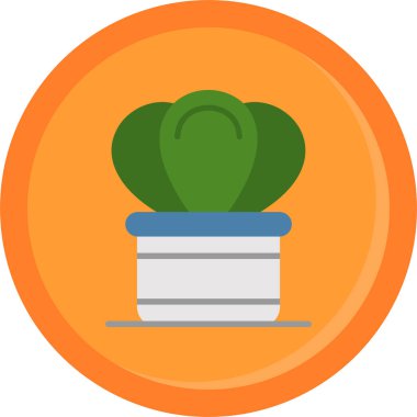 bitki saksısı simgesi, vektör illüstrasyonu