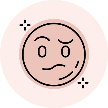 Emoji yüz ifadesi simgesi - ana hatlar biçiminde