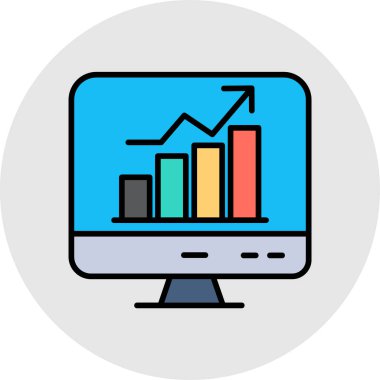 analitik grafik simgesi renk çizelgesi vektörü