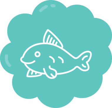 balık simgesi vektör illüstrasyonu