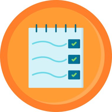 Düz biçimli kontrol listesi simgesi