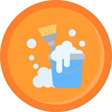 temizlik fırçası temizleme simgesi düz biçiminde