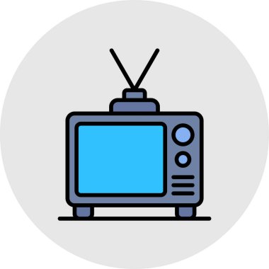 Web ve mobil uygulama tasarımınız için beyaz arkaplanda izole edilmiş televizyon simgesi vektörü, televizyon logosu kavramı