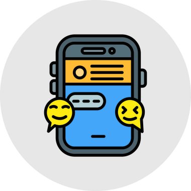 mobil sohbet simgesi renk ana hatları vektörü