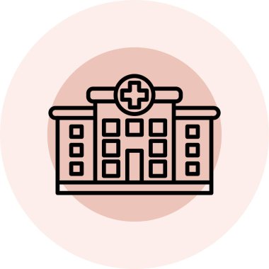 Hastane. Web simgesi basit illüstrasyon