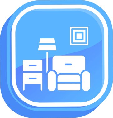 Mobilya simgesi, basit vektör illüstrasyonu