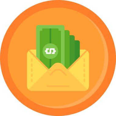 Sikke vektör illüstrasyonlu zarf