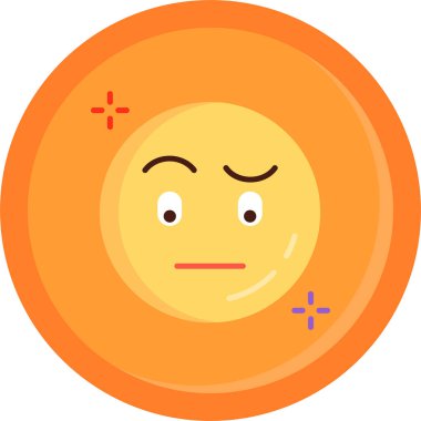 Moda düz stil izole edilmiş arka planda göz simgesine sahip üzgün emoji