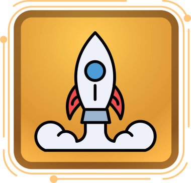 başlangıçtaki roket simgesi moda biçimi izole edilmiş arka grup