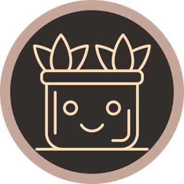 Şirin bir çiçek simgesinin vektör çizimi