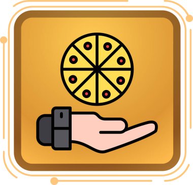 Pizza simgesi, vektör illüstrasyonu