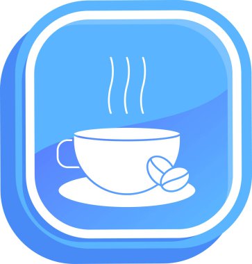 Çay fincanı vektör simgesi. Basit bir kahve örneği.