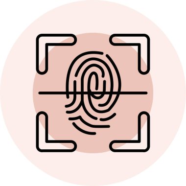 Parmak izi. Web simgesi basit illüstrasyon