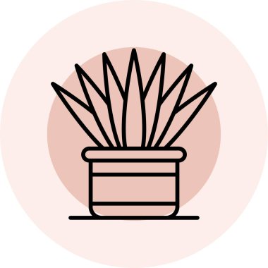 Kaktüs. Web simgesi basit illüstrasyon